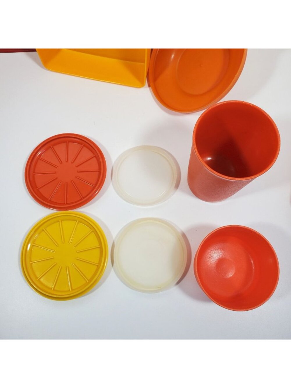Vintage 70s Tupperware Orange Avocado Green Harvest Brown Gold Bowls Seals Retro - Picture 2 of 11